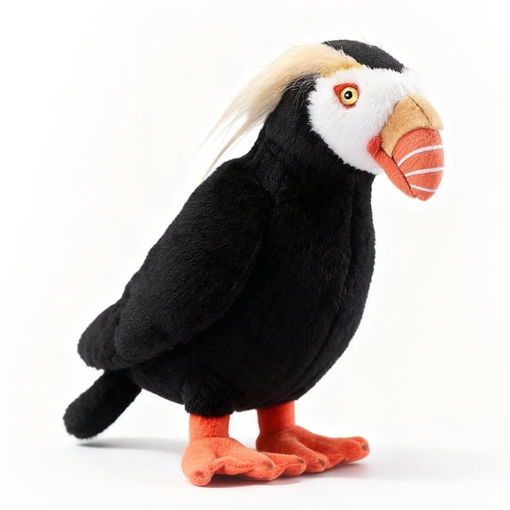 PuffPurrs Puffin Plush - Lifelike 13in Tufted Sea Bird Toy, Realistic Ocean Puffin Plush Gift