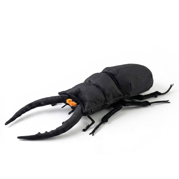 PuffPurrs Stag Beetle Plush – Lifelike 11in Horned Beetle Toy, Realistic Insect Plush Gift for Nature Lovers