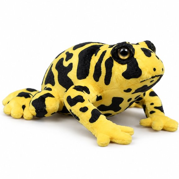 PuffPurrs Yellow-Banded Poison Dart Frog Realistic Plush Display Toy, 6.3 in