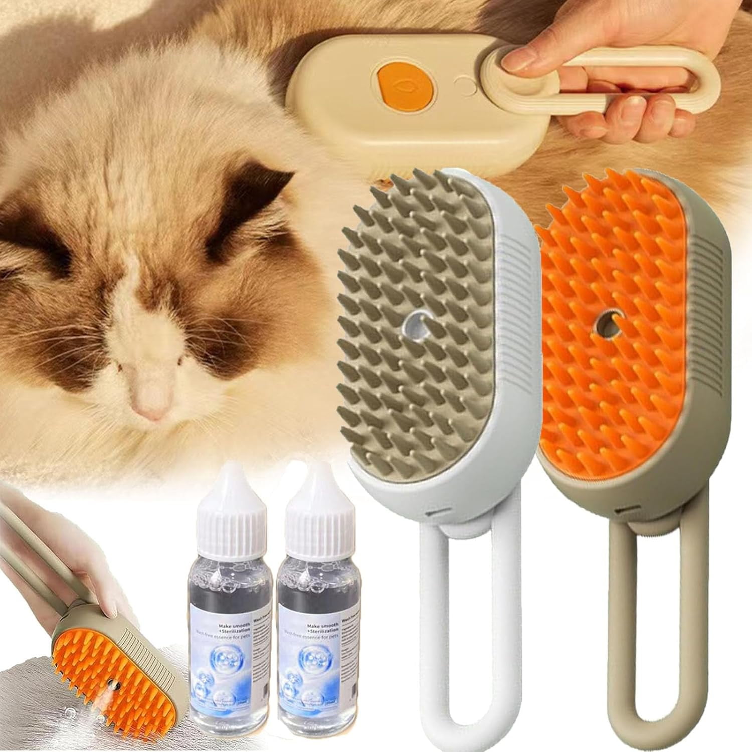 Puff Comb Puffease Spritz Defur Defur Comb for Cats Dogs, 3-In-1 Puff Ease Spritz ...