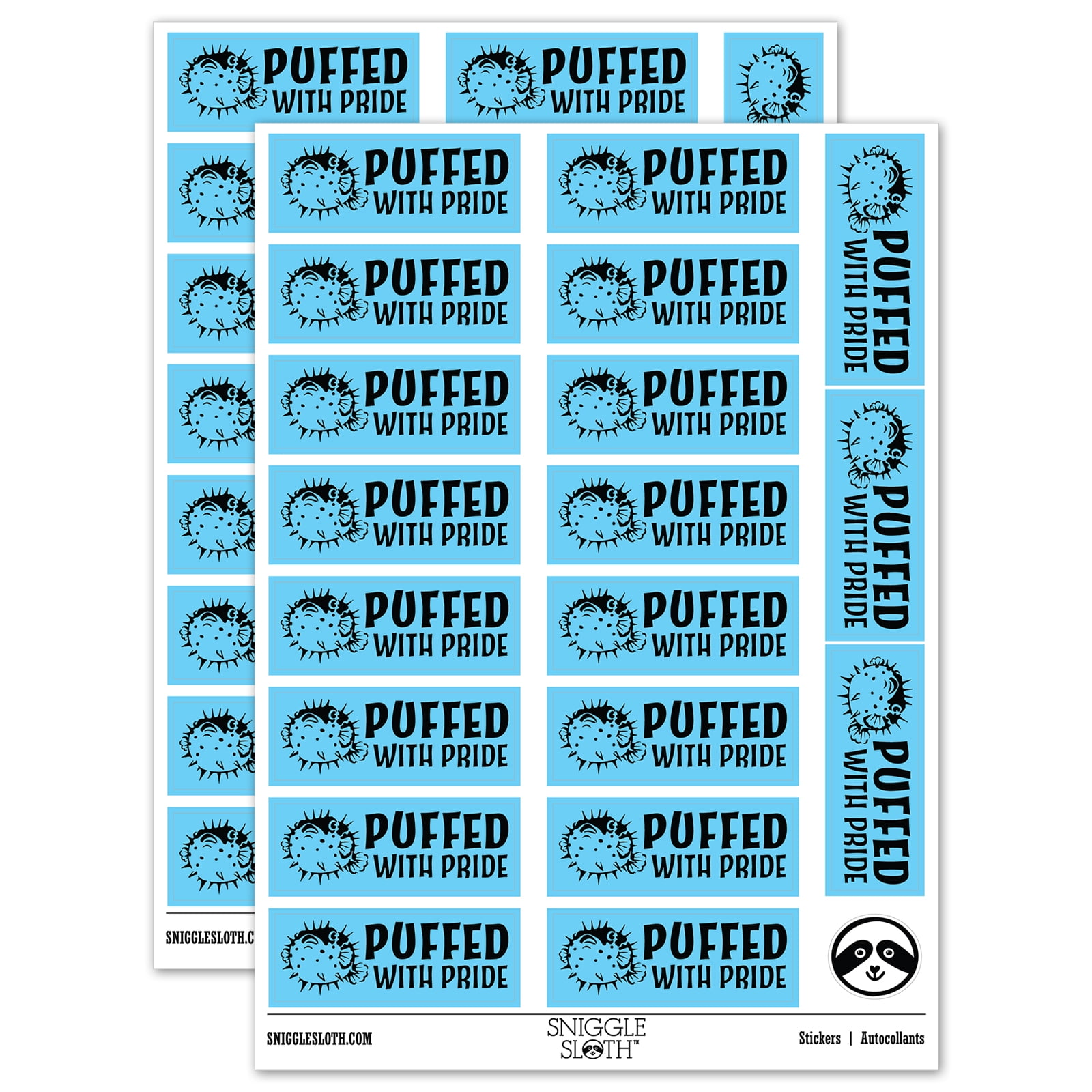 Puffed with Pride Pufferfish Teacher Student School Sticker Set Light
