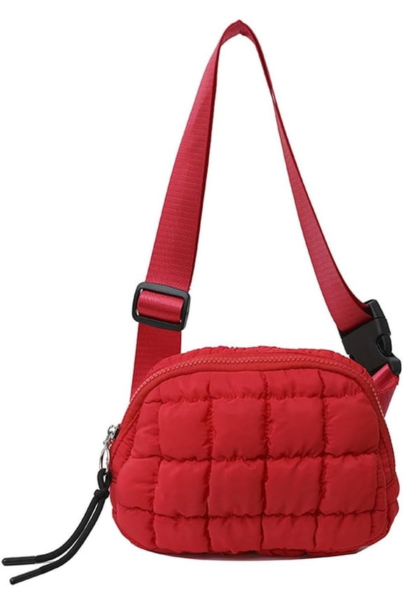 Puffer Belt Bag for Women Crossbody Purse Waist Packs Padded Cross Body Hobo Shoulder Travel Purse Cute Quilted Fanny Pack