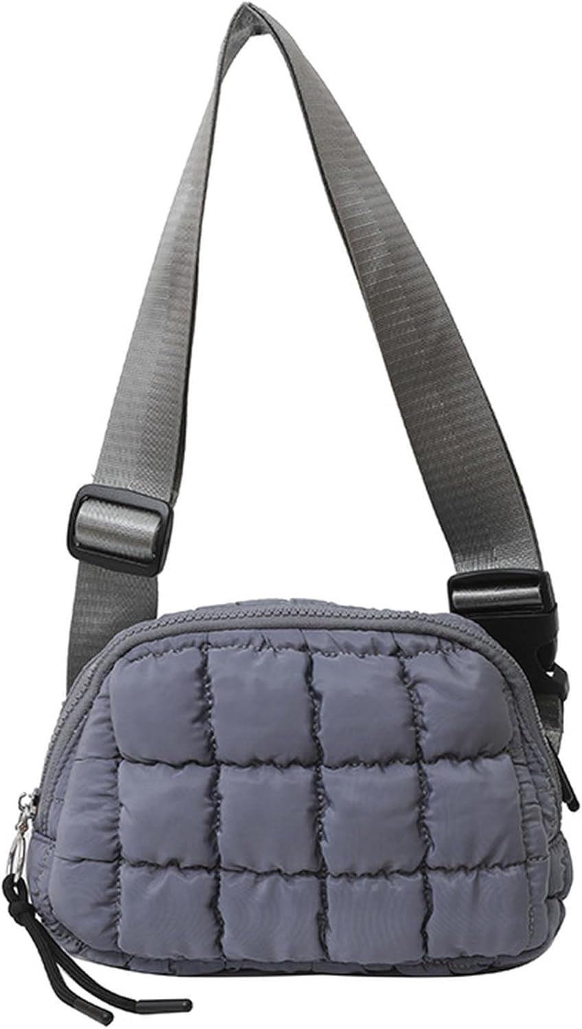 Puffer Belt Bag for Women Crossbody Purse Waist Packs Padded Cross Body Hobo Shoulder Travel Purse Cute Quilted Fanny Pack