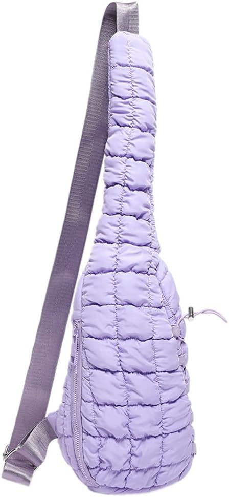 Puffer Belt Bag for Women Cute Waist Packs Crossbody Purse Padded Cross Body Hobo Shoulder Travel Purse Quilted Fanny Pack