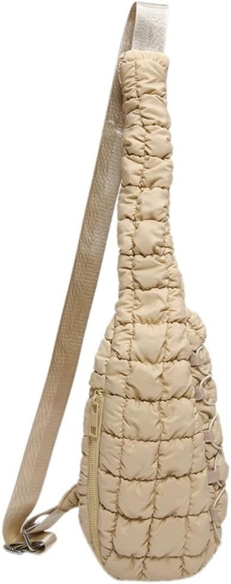Puffer Belt Bag for Women Cute Waist Packs Crossbody Purse Padded Cross Body Hobo Shoulder Travel Purse Quilted Fanny Pack