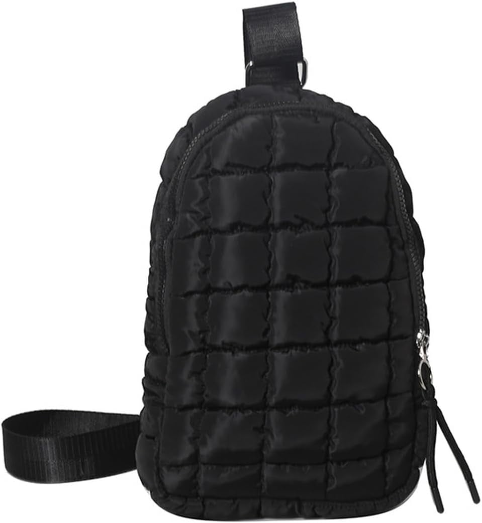 Puffer Belt Bag for Women Padded Crossbody Purse Waist Packs Cross Body Hobo Shoulder Travel Purse Cute Quilted Fanny Pack