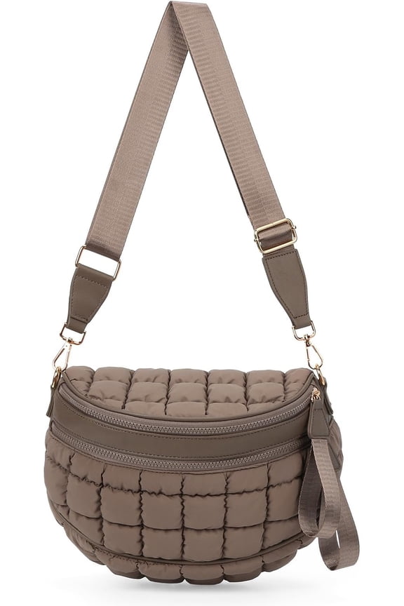 Puffer Crossbody Bum Bag Quilted Cherecked   Bumbags for Women  Fanny Pack for Daily Use