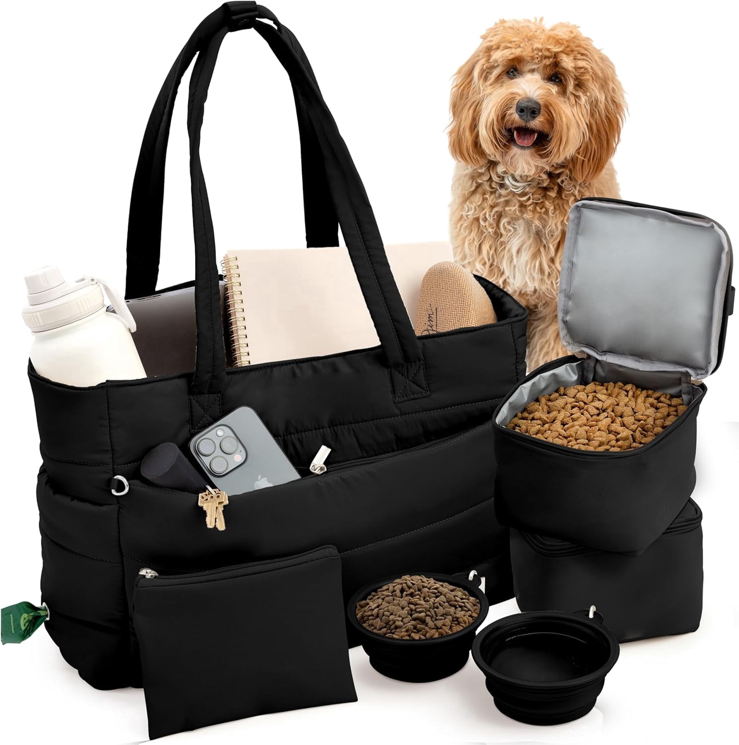 dog travel tote bag Puffer Dog Travel Bag for Dog Moms