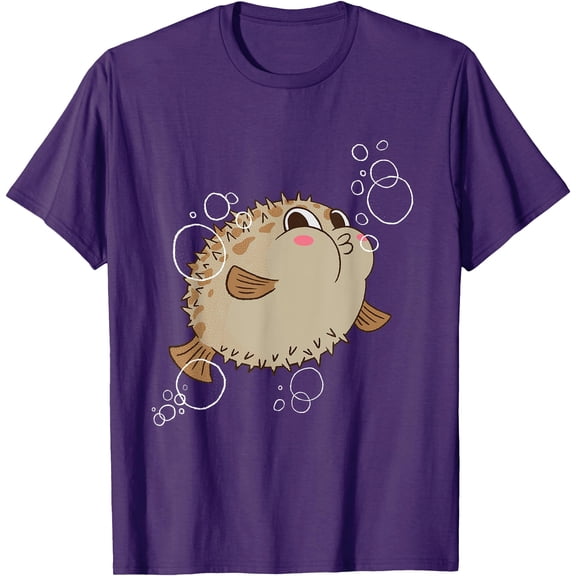 Puffer Fish Blowfish Bubbles Unisex T-Shirt for Men Women Kids