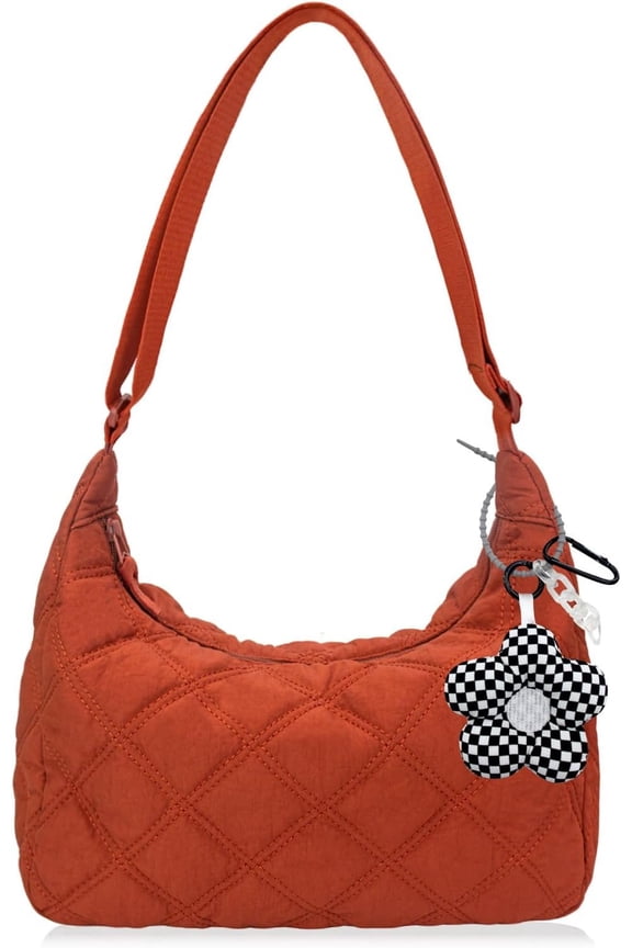 Puffer Hobo Bag for Women: Lightweight Quilted Purse with Zipper, Adjustable Crossbody& Strap Handbag