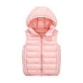 thumbnail image 1 of Puffer Hooded Jacket Vest Girls Zip-Up Quilted Sleeveless Outerwear Coat Kids Casual Winter Warm Vests Pink, 9 Years, 1 of 7