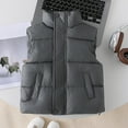 thumbnail image 1 of Puffer Jacket Kids Grey Puffer Jacket Vest Sleeveless Windproof Down Jacket Compression Vest for Kids Winter Clothes for Girls 9-10 Years, 1 of 8