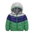 thumbnail image 1 of Puffer Jacket Kids Hooded Green Puffer Jacket Zipper Long Sleeve Lightweight Waterproof Jacket Kids Kids Winter Jackets 7-8 Years, 1 of 8