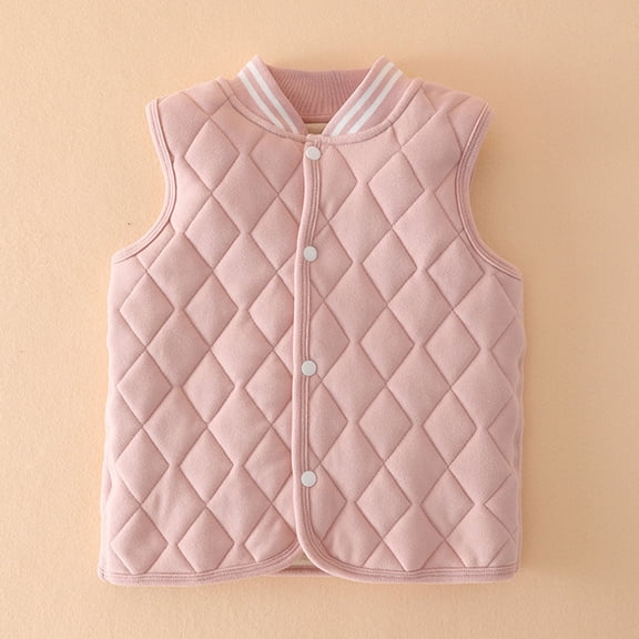 Puffer Jacket Kids Pink Puffer Vest Jacket Sleeveless Windproof Down Jacket Compression Vest for Kids Girls Puffer Vest 6-7 Years