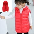 thumbnail image 1 of Puffer Jacket Kids Puffer Jacket Red Hooded Jacket Sleeveless Windproof Down Jacket Kids Waterproof Jacket Kids Winter Vest 8-10 Years, 1 of 4