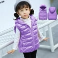 thumbnail image 1 of Puffer Jacket Kids Purple Vest Cute Hoodie Vest Sleeveless Lightweight Puffer Jacket Lightweight Warm Down Coat Clothes for Girls 8-10 Years, 1 of 7