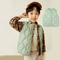 thumbnail image 1 of Puffer Jacket Kids Vest Green Cute Vest Sleeveless Sleeveless Jacket Waistcoat Outwear Compression Vest for Kids Little Girl Clothes Size 4T, 1 of 7