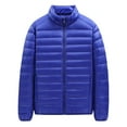 thumbnail image 1 of Puffer Jacket Men Relaxed Fit Solid Color Down Jackets Zip Up Long Sleeve Hooded Puffer Jacket Winter Warm Mens Winter Jackets Blue XXXXL, 1 of 3