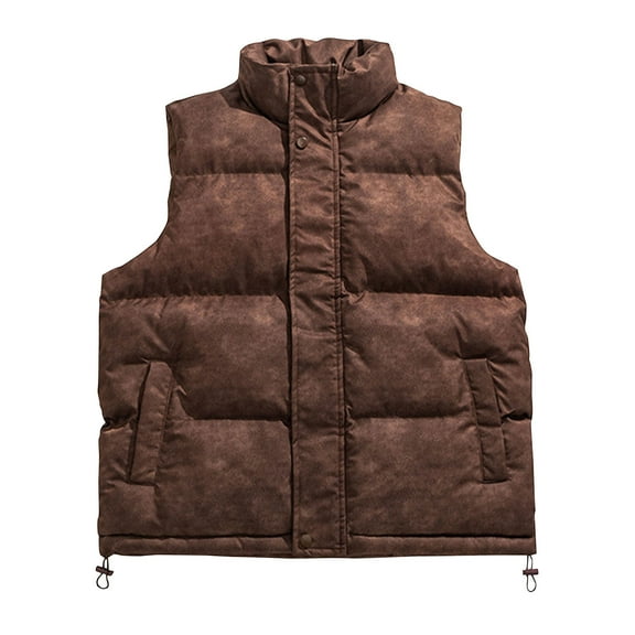 Puffer Jacket Men with Hood,Tie Dyed Quilted Lightweight Vest,Warm Puffy Cozy Winter Coats