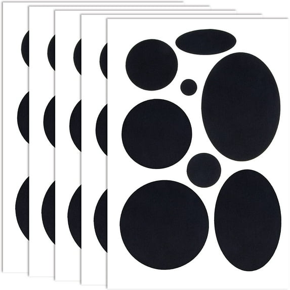 Puffer Down Jacket Repair Patch Kit, 40Pcs/5 Sheets Nylon Fabric Repair Patch Self Adhesive Waterproof Stick On Patches Tape for Jackets Coat Clothing Tent Sleeping Bags Ski Pants Holes, Black