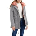 thumbnail image 1 of Puffer Jacket Sevevn Women's Winter Thicken Hooded Sherpa Lined Parka Military Anorak Jacket Warm Short Cotton Coats for Women, 1 of 5