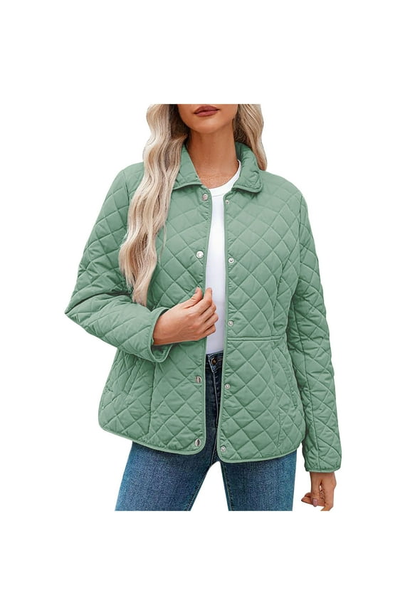 Puffer Jacket Women Lightweight Short Zip Up Padded Coat with Pockets