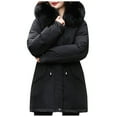 thumbnail image 1 of Puffer Jacket Womens Padded Jacket Winter Loose Fashion Thickened Windproof Women's Winter Coats Black XXXL, 1 of 1