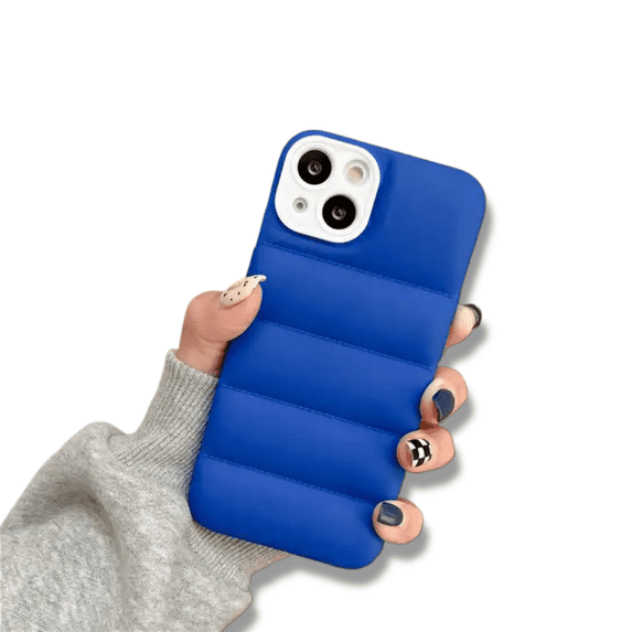 Puffer Jacket iPhone Case for iPhone 14 and iPhone 13 Pro, Pro Max, Plus (Blue, iPhone 14 Pro Max)