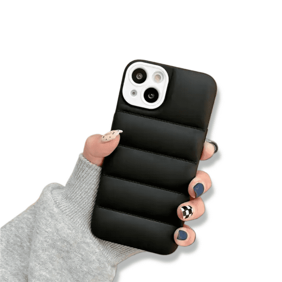 Puffer Jacket iPhone Case for iPhone 14 and iPhone13 Pro, Pro Max, Plus (Black, iPhone 14)