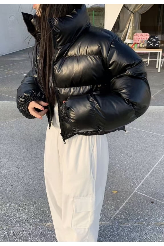 Puffer Jacket with High Collar