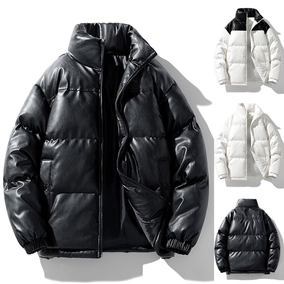 Puffer Jackets for Men Plus Size Mens Jackets Men Casual Faddish Solid Long Sleeves Zipper Outwear Sports Coat Jacket, M-4XL