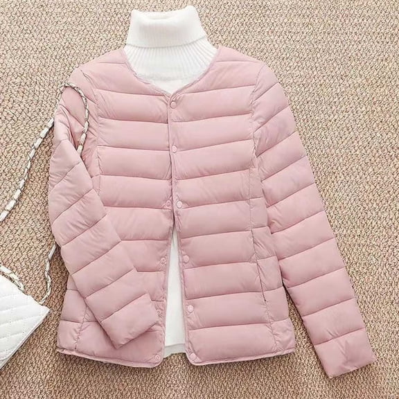 Puffer Jackets for Women Full Zip Up Quilted Jacket Open Front Warm Down Jackets