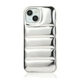 thumbnail image 1 of Puffer Phone Case Compatible for iPhone 15 Pro Max, Soft Touch Puffer Trendy Down Jacket Material, Slim Glossy Anti-Scratches Shockproof Non-Slip for iPhone 15 Pro Max Protective Case, Silver, 1 of 9