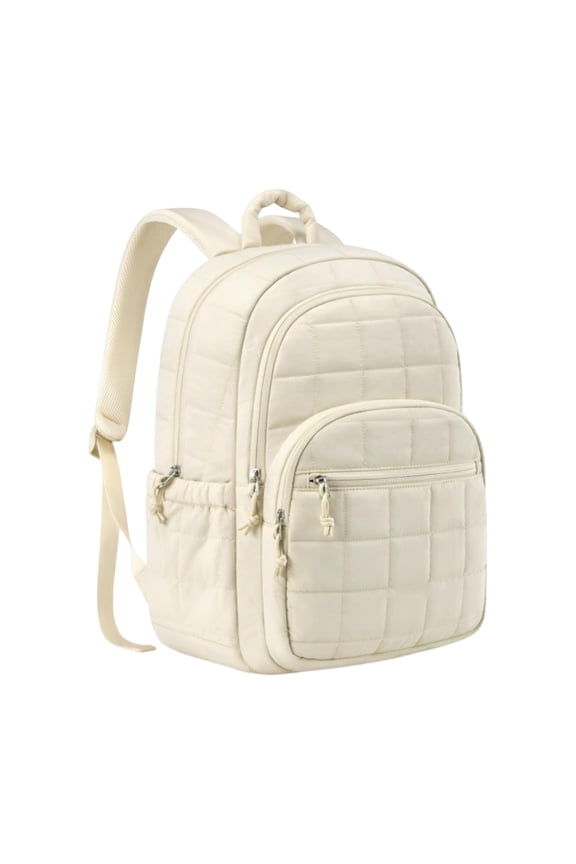 Puffer Quilted Laptop Backpack for Women Large Capacity College Backpack Work Backpacks Fit 15.6 Inch Laptop Light Casual Daypack Daily Use