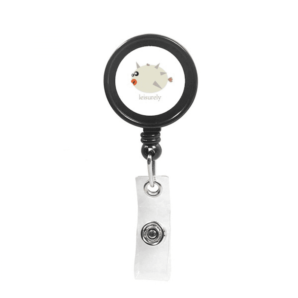 Puffer Thorn Water Art Deco  Fashion Retractable Keychain Badge Holder ID Badge