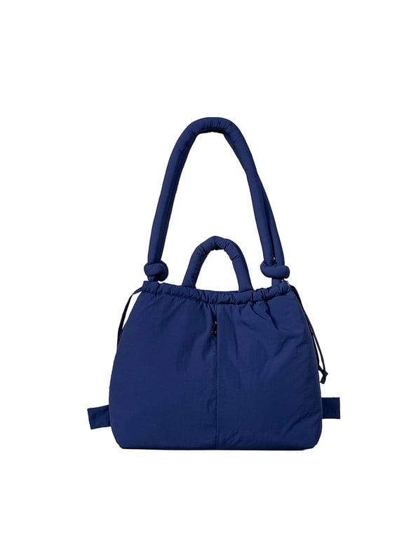 Puffer Tote Bag Large Puffy Drawstring Backpack for Women Alt Quilted Bubble Shoulder Bag Convertible Trendy Lightweight Backpack for Daily Travel Work.