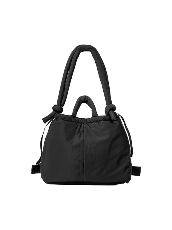 Puffer Tote Bag Large Puffy Drawstring Backpack for Women Alt Quilted Bubble Shoulder Bag Convertible Trendy Lightweight Backpack for Daily Travel Work.