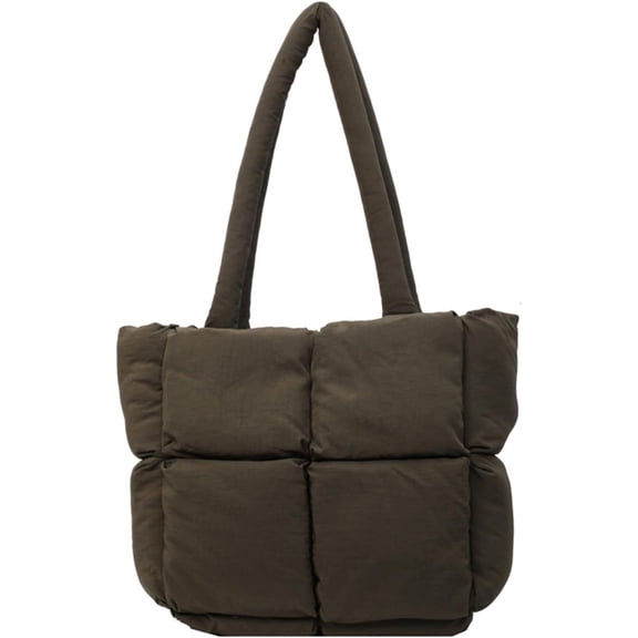 Puffer Tote Bag, Lightweight Down Cotton Padded Quilted Purse Puffy Tote Bag Shoulder Handbags for Women