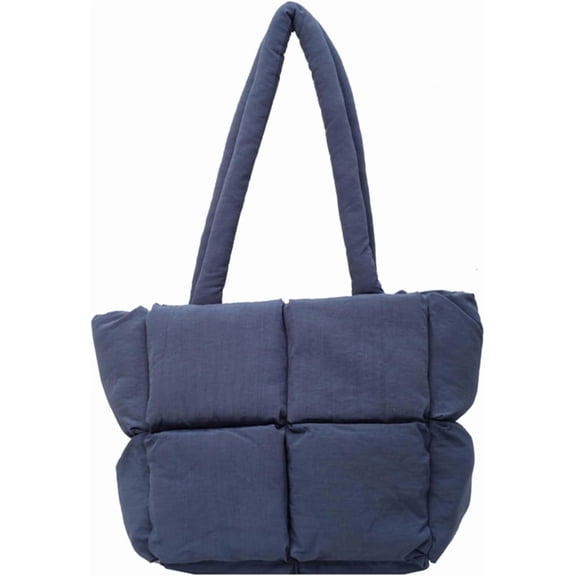 Puffer Tote Bag, Lightweight Down Cotton Padded Quilted Purse Puffy Tote Bag Shoulder Handbags for Women
