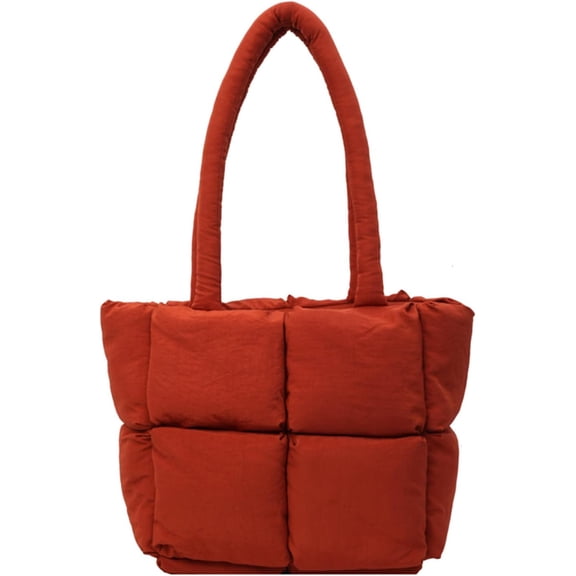Puffer Tote Bag, Lightweight Down Cotton Padded Quilted Purse Puffy Tote Bag Shoulder Handbags for Women