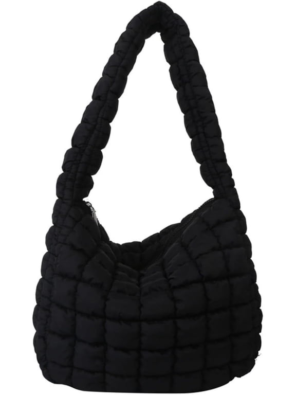 Puffer Tote Bag Women Quilted Large Shoulder Bags Puffy Bubble Hobo Pleated Purse Nylon Padding Cloud Crossbody Bag