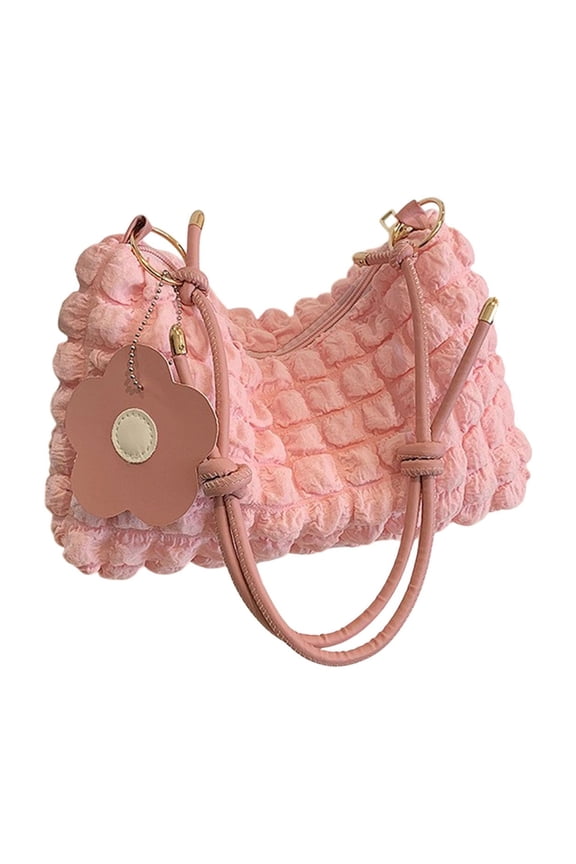 Puffer Tote Bag Women Quilted Shoulder Bags Puffy Bubble Pleated Purse Nylon Padding Cloud Crossbody Bag