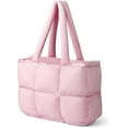 thumbnail image 1 of Puffer Tote Bag for Women, Large Quilted Puffy Handbag Lightweight Satchel Purse for Work Travel Gym Shop, 1 of 8
