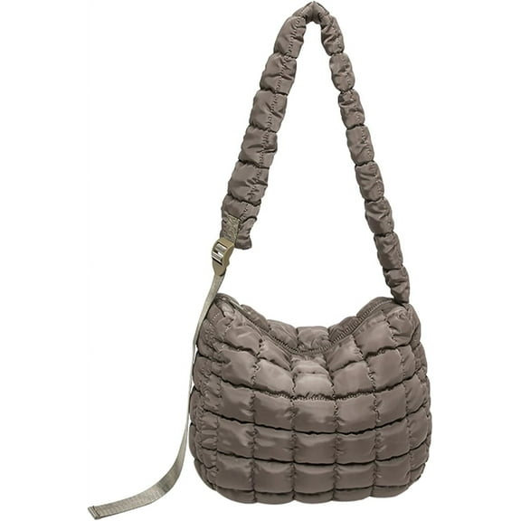 JUYGO Puffer Tote Bag for Women Lightweight Quilted Padding Bag Large Soft Puffy Crossbody Shoulder Bag Purse
