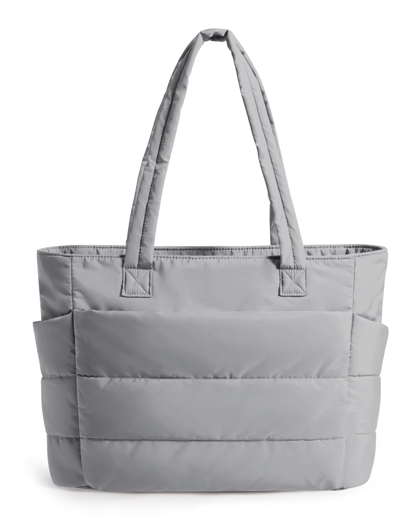 Puffer Tote Bag for Women, Nurses - Multi-Pocket Lightweight Bag for Work - Quilted Handbag for Travel and Gym