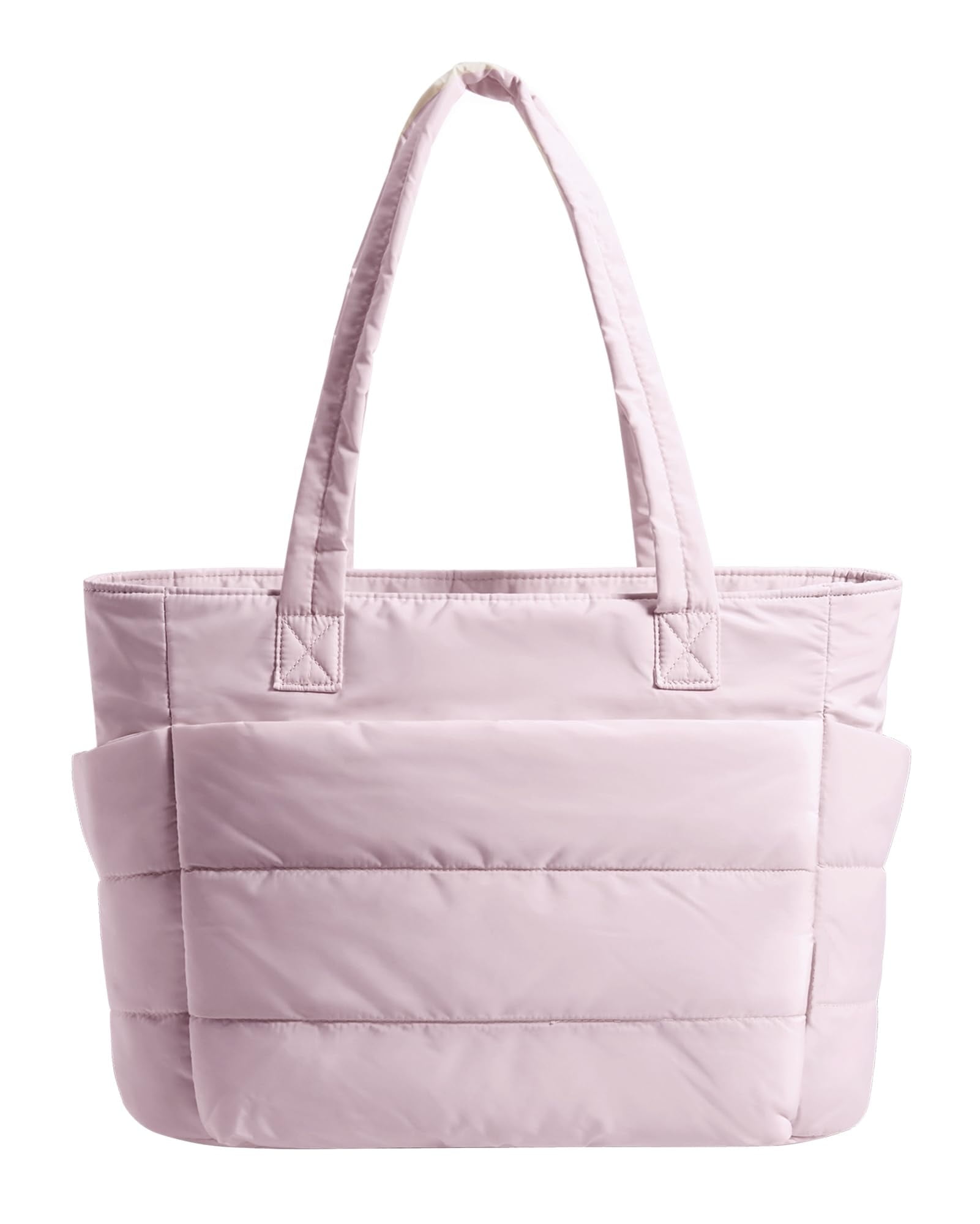 Puffer Tote Bag for Women, Nurses - Multi-Pocket Lightweight Bag for Work - Quilted Handbag for Travel and Gym