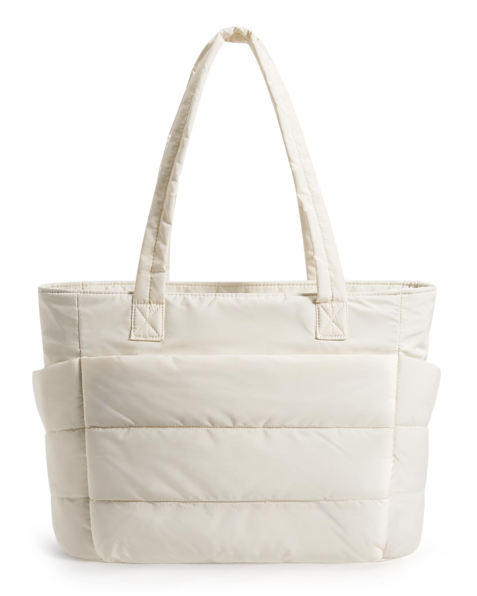 Puffer Tote Bag for Women, Nurses - Multi-Pocket Lightweight Bag for Work - Quilted Handbag for Travel and Gym