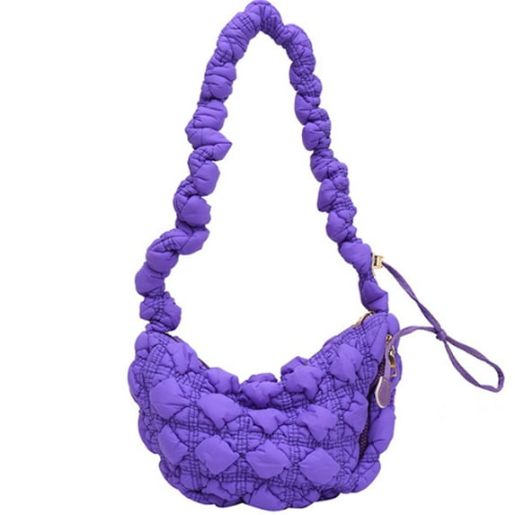 Puffer Tote Bag for Women Puffer Bag Lightweight Padding Shoulder Bag puffer hobo handbag 2023 cloud pleated quilted bag - purple