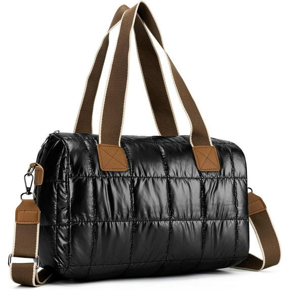Puffer Tote Bag for Women Quilted Crossbody Bags Large Down Cotton Soft Padded Handbag