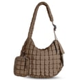 thumbnail image 1 of Puffer Tote Bags Adjustable Shoulder Strap Curry, 1 of 7